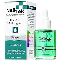 Nail Tek Renew, Natural Cuticle Oil with Tea Tree for All Nail Types, 0.48 oz, 1-Pack