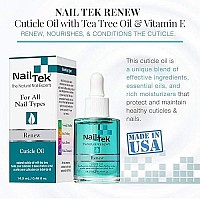 Nail Tek Renew, Natural Cuticle Oil with Tea Tree for All Nail Types, 0.48 oz, 1-Pack