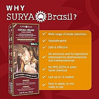 Surya Brasil - Henna Cream Hair Color Treatment, Semi Permanent Hair Color for Gray Coverage, Natural Henna Hair Color, Deep Conditioning Hair Dye, Dark Brown, 2.37 oz / 70 ml