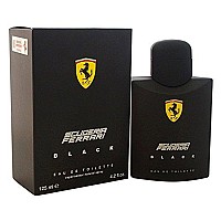 Scuderia Ferrari Black | Eau de Toilette Natural Spray | Fragrance for Men | Aromatic Fougere with Citrus, Fruit, Cinnamon, and Vanilla Scent | 125 mL / 4.2 fl oz