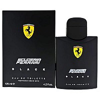 Scuderia Ferrari Black | Eau de Toilette Natural Spray | Fragrance for Men | Aromatic Fougere with Citrus, Fruit, Cinnamon, and Vanilla Scent | 125 mL / 4.2 fl oz