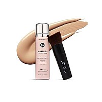 Magicminerals Airbrush Foundation By Jerome Alexander - 2Pc Set With Airbrush Foundation And Kabuki Brush - Spray Makeup With Anti-Aging Ingredients For Smooth Radiant Skin (Warm Beige)