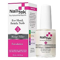 Nail Tek Foundation 3, Ridge Filling Strengthening Base Coat for Hard and Brittle Nails, 0.5 oz, 1-Pack