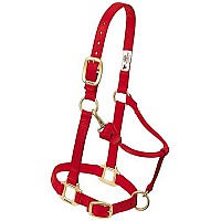 Weaver Leather Original Adjustable Nylon Horse Halter, Weanlingpony, Red