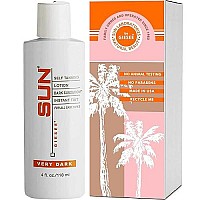 Sun Laboratories Dark Sunsation Self-Tanning Lotion for Body and Face - Sunless Tan Golden Glow - Very Dark - 4 fl oz Bottle