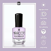 duri Miracote Quick Dry Through Top Coat for Miracle Gloss Finish, None Yellowing, Low Viscosity, Protects Polish from Chipping, Super Glossy, Long Lasting Cosmetics