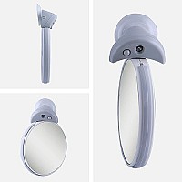 Zadro Dual-Sided 10X/5X Magnification LED Lighted Compact Travel Lightweight Portable Spot Makeup Mirror, Gray/White, FC30L