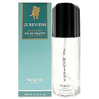 Worth Je Reviens For Women. Eau De Toilette Spray, 3.3 Ounces