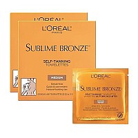 L'Oreal Paris Sublime Bronze Self Tanning Towelettes, Streak-Free, Natural Looking Tan, 6 ct