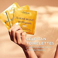 L'Oreal Paris Sublime Bronze Self Tanning Towelettes, Streak-Free, Natural Looking Tan, 6 ct