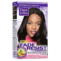 Dark & Lovely Long-Lasting True-to-Tone Colour, Permanent, Jet Black 371 (Pack of 3)