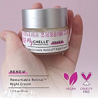 MyChelle Dermaceuticals Remarkable Retinal Night Cream Nutrient-Rich Moisturizer with Vitamin A Retinaldehyde for All Skin Types, Cruelty Free, Vegan, White, 1.2 Fl Oz