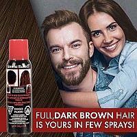 Jerome Russell Spray-on Color Dark Brown Hair Thickener, For Fine and Thinning Hair, Conceals Bald Spots, Grey Hair, Hides Root Re-growth, and Cover Hair Extension Tracks, Works for Men and Women, 3.5 oz (103ml)