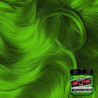 MANIC PANIC Electric Lizard Green Hair Dye - Classic High Voltage - Semi Permanent Bright Neon Green Hair Dye With Lime Green Hues - Glows in Blacklight - Vegan, PPD And Ammonia Free (4oz)