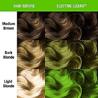 MANIC PANIC Electric Lizard Green Hair Dye - Classic High Voltage - Semi Permanent Bright Neon Green Hair Dye With Lime Green Hues - Glows in Blacklight - Vegan, PPD And Ammonia Free (4oz)