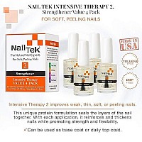 Nail Tek Intensive Therapy 2, Nail Strengthener for Soft and Peeling Nails, 0.5 oz Value 4-Pack