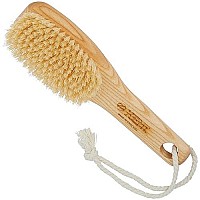 Kent Fd6 9 Beechwood Wood Short Handle Shower Bath Body Brush. For Skin Exfoliate & Massage. 100% White Boar Bristles. Best Body, Foot And Leg Scrubber Brushing For Wet And Dry Body. Made In England