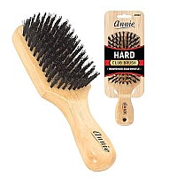 Annie | Club Brush | Boar & Nylon Hard Bristle Brush | Polished Wood Handle | Works Best on Thick Hair | 7 Inch