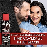 Jerome Russell Spray-on Color Jet Black Hair Thickener, for Fine and Thinning Hair, Conceals Bald Spots, Grey Hair, Hides Root Re-growth, and Cover Hair Extension Tracks, Works for Men and Women, 3.5 oz (103ml)