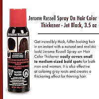 Jerome Russell Spray-on Color Jet Black Hair Thickener, for Fine and Thinning Hair, Conceals Bald Spots, Grey Hair, Hides Root Re-growth, and Cover Hair Extension Tracks, Works for Men and Women, 3.5 oz (103ml)