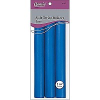 Annie Soft Twist Rollers, Blue, 3 Count