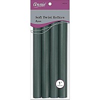 Annie Soft Twist Rollers - Dark Green - (4) Count