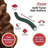 Annie Soft Twist Rollers - Dark Green - (4) Count