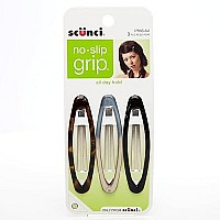 Scunci No-slip Grip Oval Snap Clips, 3 Count