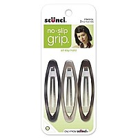 Scunci No-slip Grip Oval Snap Clips, 3 Count