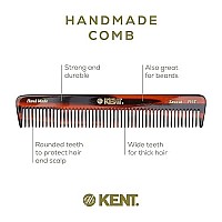 Kent R5T All Coarse Hair Detangling Comb Wide Teeth Dressing Table Comb For Thick Curly Wavy Hair. Hair Detangler Comb For Grooming Styling Hair, Beard And Mustache. Saw-Cut. Handmade In England