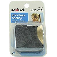 Scunci Small Black Rubberbands, 250 pk