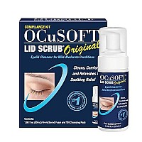 Ocusoft Lid Scrub Original Compliance Kit (50 Milliliters Foam Bottle + 100 Dry Lint Free Pads),