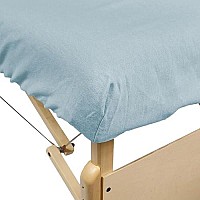 Body Linen Deluxe 3 Piece Flannel Sheet Set - Super Soft & Durable 100% Double-Brushed Cotton Flannel - Includes Flat Sheet, Fitted Sheet, and Fitted Face Cradle Cover - Light Blue