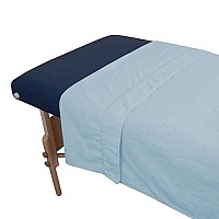 Body Linen Deluxe 3 Piece Flannel Sheet Set - Super Soft & Durable 100% Double-Brushed Cotton Flannel - Includes Flat Sheet, Fitted Sheet, and Fitted Face Cradle Cover - Light Blue