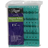 Diane Magnetic Hair Rollers, Aqua, 1 3/8 Inch