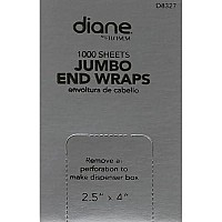 Diane by Fromm Jumbo End Wraps - Pack of 1000 Wraps for Styling Hair in Salon or at Home - Large - 2.5 x 4 - White - D8327