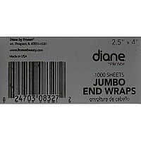 Diane by Fromm Jumbo End Wraps - Pack of 1000 Wraps for Styling Hair in Salon or at Home - Large - 2.5 x 4 - White - D8327