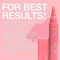 Palladio Lip Stain, Hydrating and Waterproof Formula, Matte Color Look, Longlasting All Day Wear Lip Color, Smudge Proof Natural Finish, Precise Chisel Tip Marker, Nude