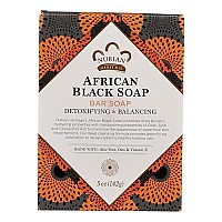 Nubian African Black Soap Bar, 5 Ounce (Pack of 5)