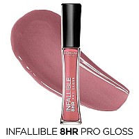 L?Real Paris Makeup Infallible 8 Hour Hydrating Lip Gloss, Blush, 0.5 Ounce