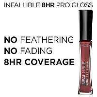 L?Real Paris Makeup Infallible 8 Hour Hydrating Lip Gloss, Blush, 0.5 Ounce