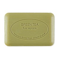 Pre de Provence Artisanal Soap Bar, Enriched with Organic Shea Butter, Natural French Skincare, Quad Milled for Rich Smooth Lather, Green Tea, 8.8 Ounce