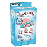 PROFOOT Flex-tastic Toe Spacers, Gel Toe Separators for Foot Pain, Bunions, Overlapping & Hammer Toes, Helps Restore Alignment & Circulation, Fits All, 1 Pair