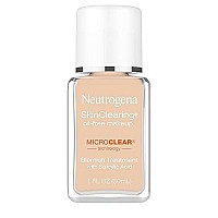 Neutrogena Skinclearing Oil-Free Acne And Blemish Fighting Liquid Foundation With Salicylic Acid Acne Medicine, Shine Controlling, For Acne Prone Skin, 60 Natural Beige, 1 Fl Oz