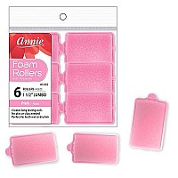 Annie Classic Foam Cushion Rollers 1055, 6 Count Pink Jumbo 1-1/2 Inch