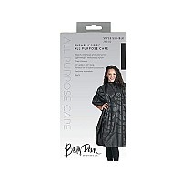 Betty Dain Bleach-proof All Purpose Styling Cape, Material Defends Against Bleach Stains, Color Proof, Chemical Proof, Waterproof, Lightweight Embossed Nylon, Black