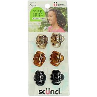 Conair Scunci No-Slip Grip Mini Octo Jaw Clips, 6 Ea