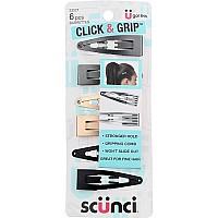 Scunci No Slip Snap Clips, 6ct, 5cm