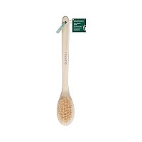 EcoTools Bristle Bath Brush, Shower Body Brush with Gentle, Stiff Bristles, Long Bamboo Handle, Gently Exfoliating for Back & Body, Stimulates Blood Circulation, Eco-Friendly, 1 Count