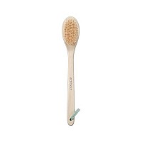 EcoTools Bristle Bath Brush, Shower Body Brush with Gentle, Stiff Bristles, Long Bamboo Handle, Gently Exfoliating for Back & Body, Stimulates Blood Circulation, Eco-Friendly, 1 Count